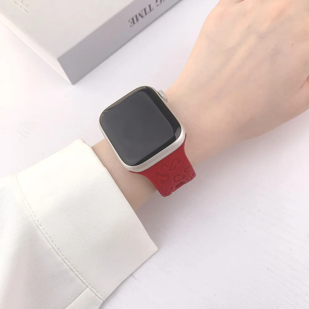 حزام لساعة أبل 44 مللي متر 42 41 40 مللي متر 45 مللي متر 49 مللي متر سوار منقوش بالزهور Correa لسلسلة IWatch 10 9 7 SE 6 8 Ultra 2