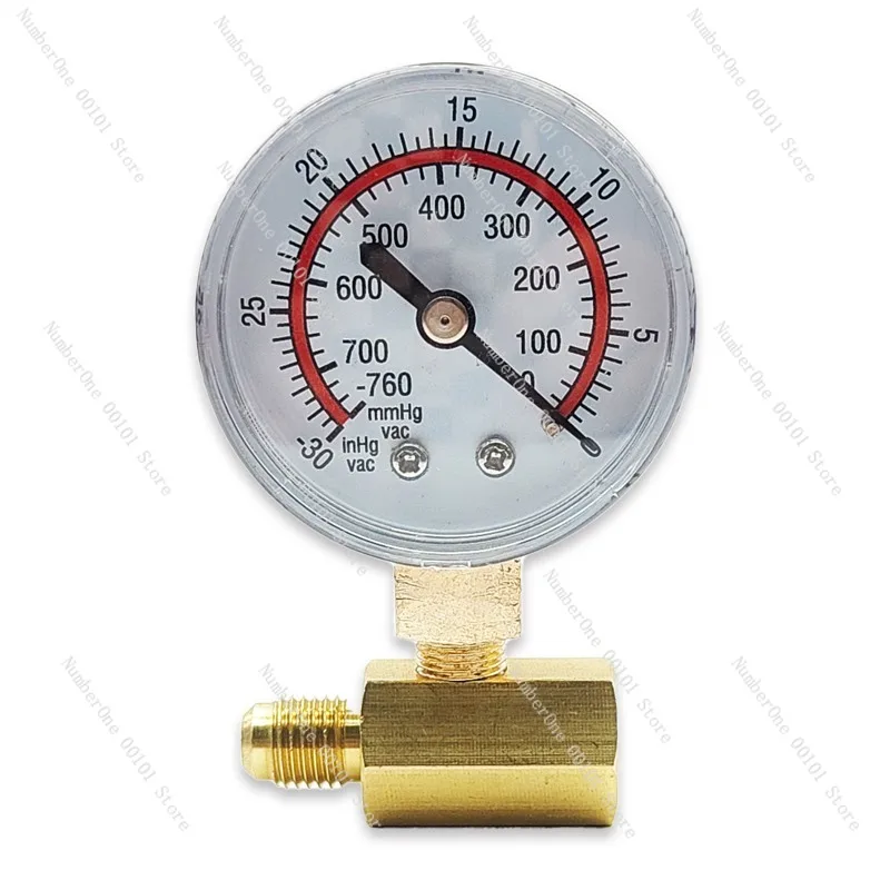

Vacuum Pressure Gauge Head A/C and Refrigerator Vacuum Pump Negative Pressure Meter with External Adapter