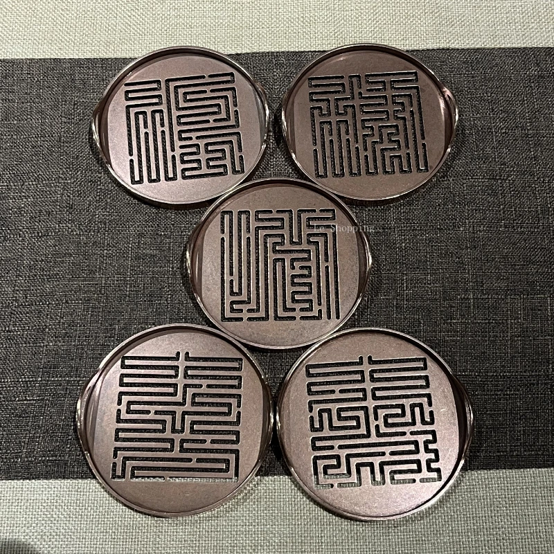 9-centimeter Double-ear Red Copper Incense Seal Tools Handmade DIY Incense Powder Mold Temple Worship Buddha Religious Supplies