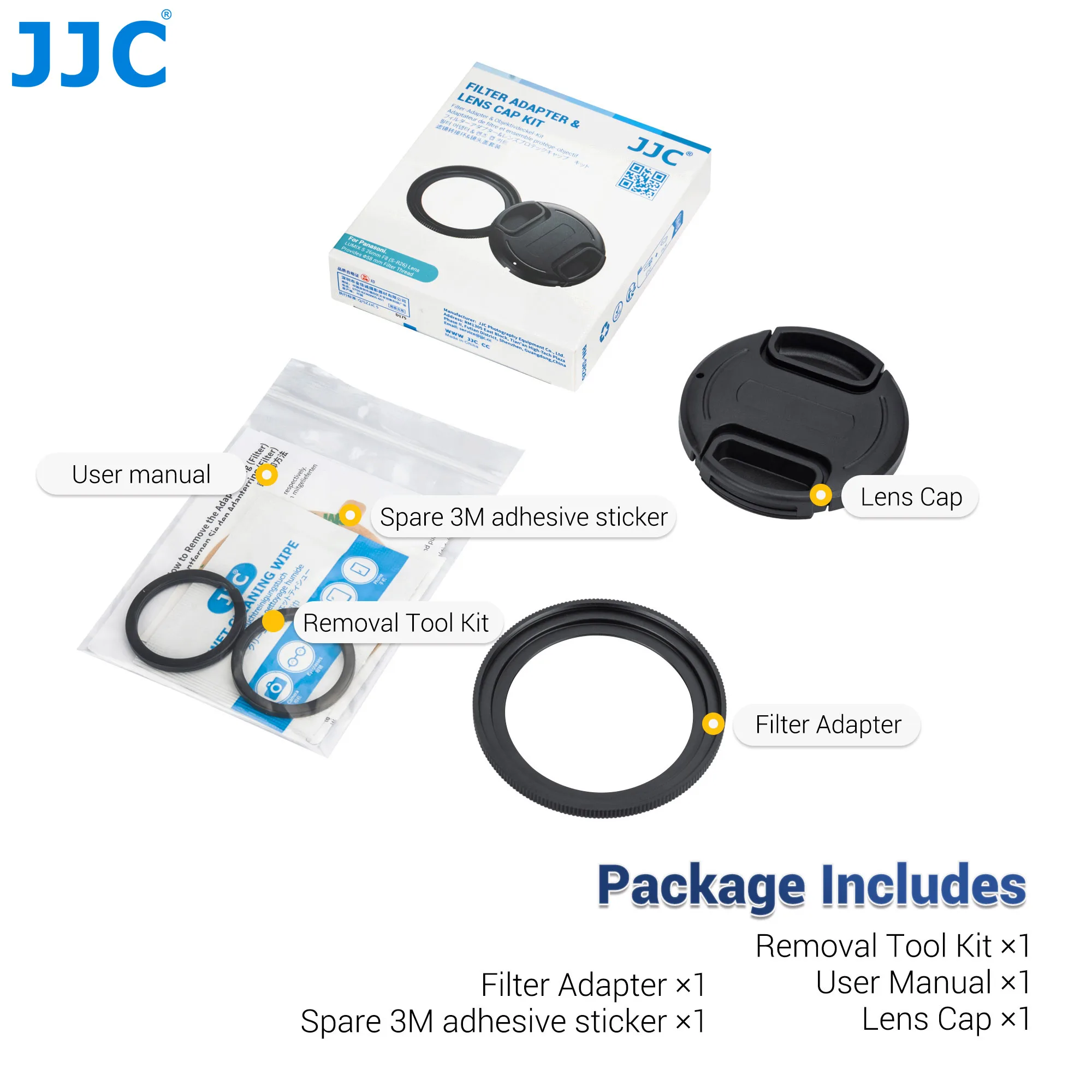 JJC Lens Cap Cover Protector For Panasonic Lumix S 26mm f/8 Lens (Leica L) MFR #S-R26 With Filter Adapter