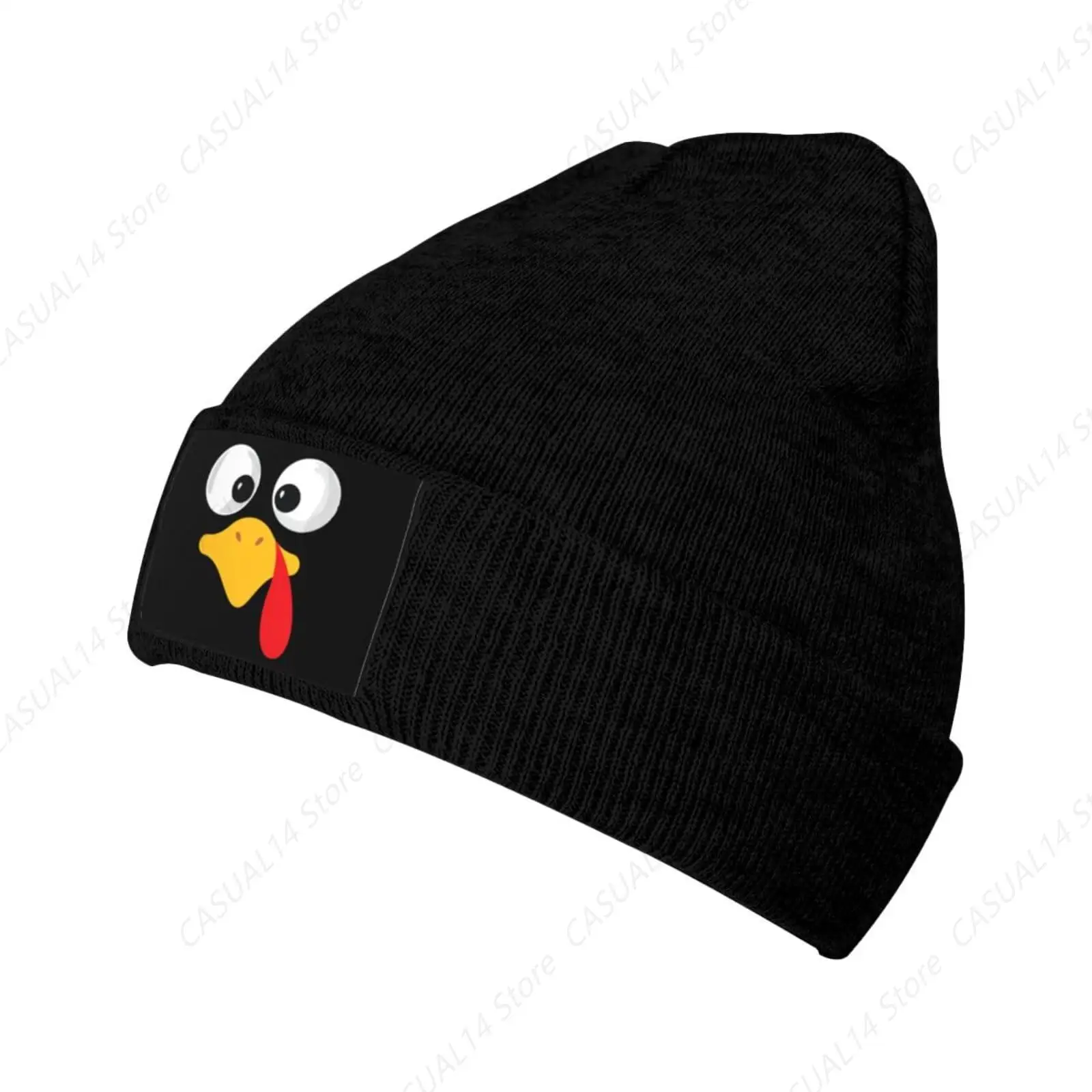 Thanksgiving Turkey Knit Cuffed Beanie Warm Winter Hats Skull Cap Fashion Ski Hat for Men and Women