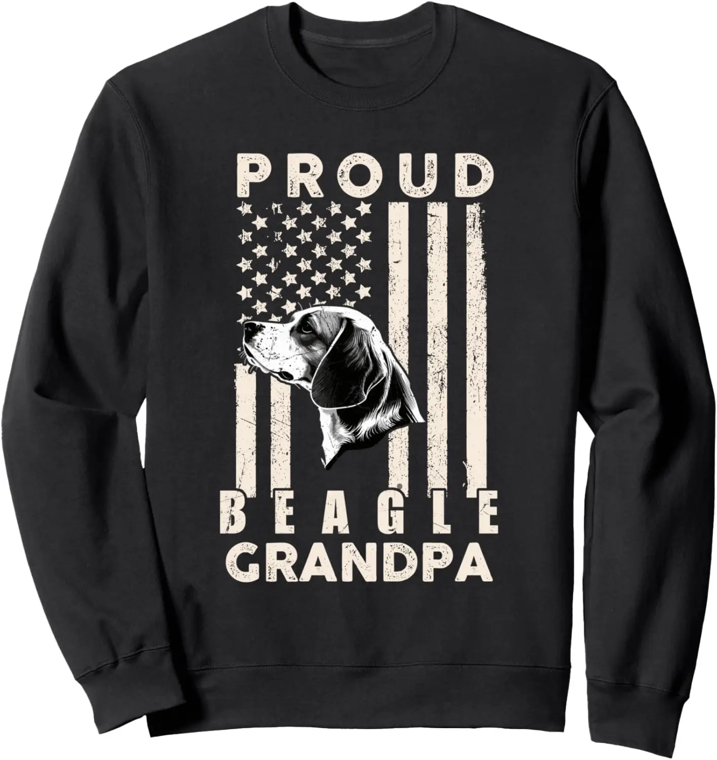 Proud Beagle Dog Grandpa American Flag Patriotic Dog Owner Sweatshirt