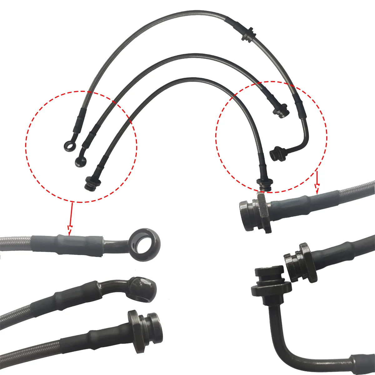 Extend Lengthened Brake Hose 2-3 Inches Offroad Suspension Lift Kits Brake Lines for 2007-2017 Suzuki Jimny JB23 JB43