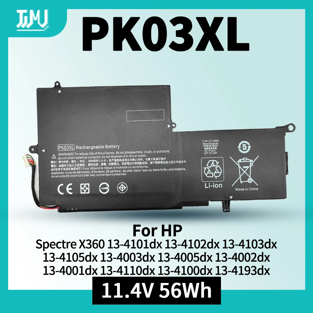 PK03XL batería del ordenador portátil para HP Spectre Pro X360 G1 G2 Spectre 13-4000 13-4100 13-4200 13-4000nf 13-4006tu 13-4103dx 789116-005