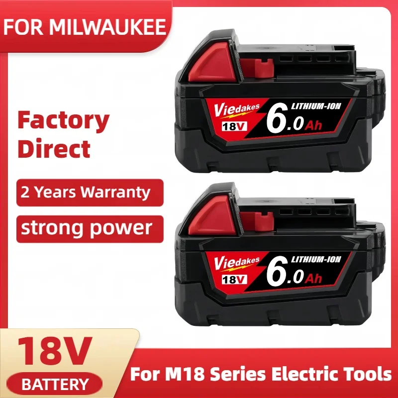 

100% VIEDEAKES for milwaukee M18 Compatible Battery. #5.0Ah 6.0Ah 9.0Ah High-Performance Pack with Advanced Cooling Tech