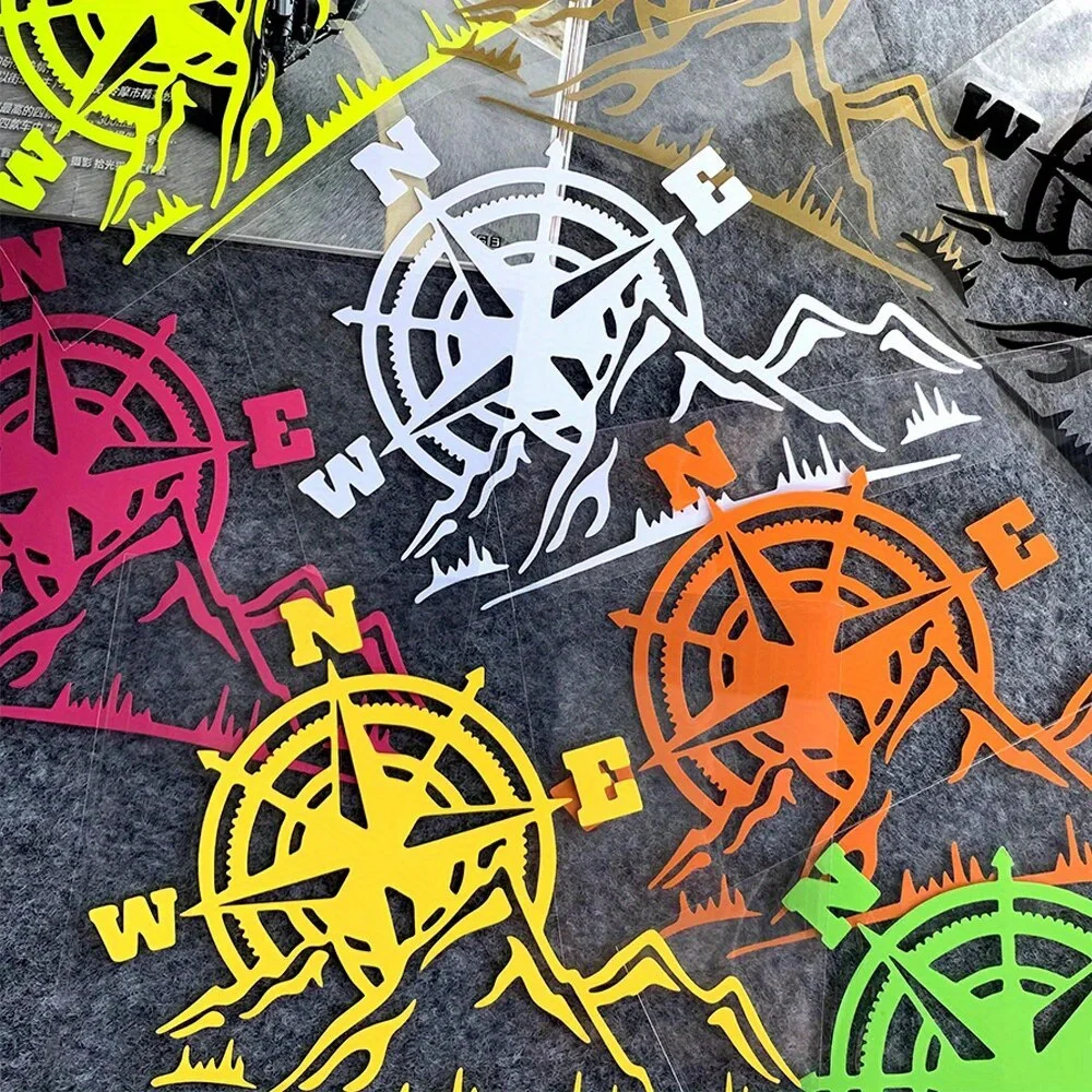 Geschikt voor auto's, vrachtwagens, motorfietsen, reflecterende motorstickers, jungleverkenningskompassen, motorhelmen, sticker