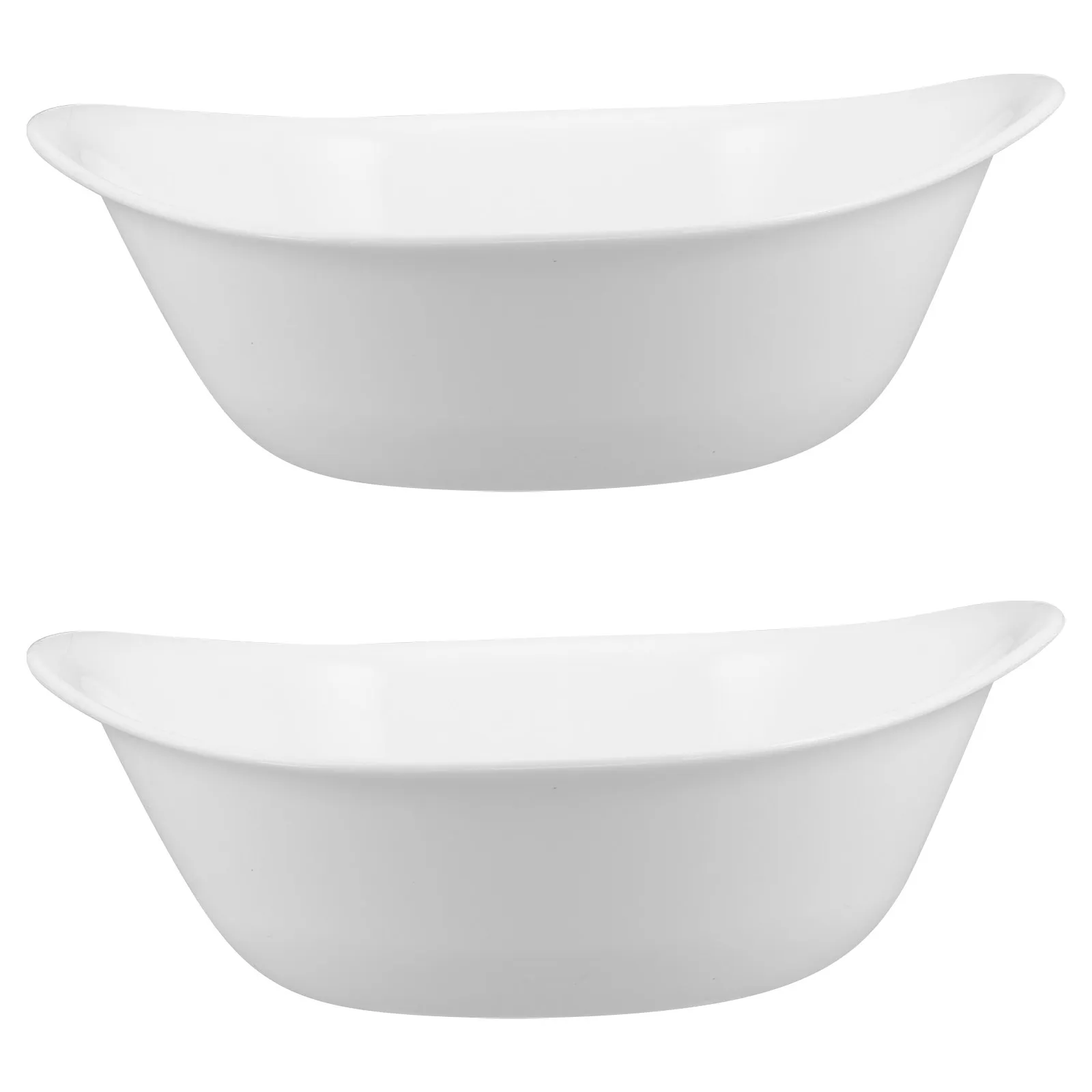 2Pcs Acrylic Face Washing Tub Oval Shape White Portable Spa Salon Wash Basin Facial Cleaning Bowl for Home