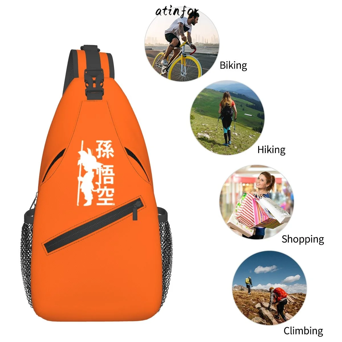 atinfor Kid Gokus Custom Crossbody Sling Backpack Men Shoulder Chest Bag Traveling Daypack 642456572 image 6
