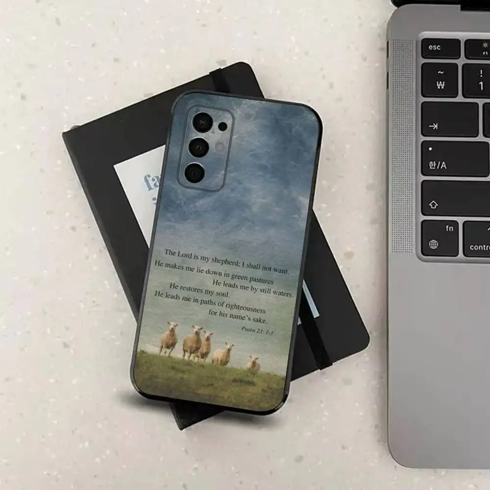 Etui na telefon Samsung Galaxy A73,31,32,72,41,53,52,71,22,5G,Note,J7,8,9 z miękkiego, czarnego materiału z motywem Isaiah 43:19.