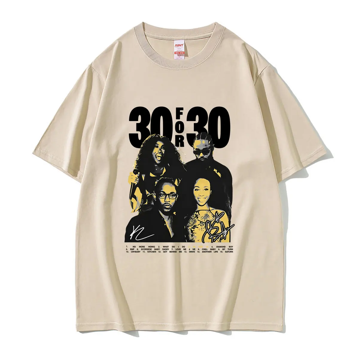 Rapper Kendrick Lamar & SZA SOS Graphic T-shirt Men Women Hip Hop Fashion Oversized Streetwear Male Vintage Casual T Shirts Tops