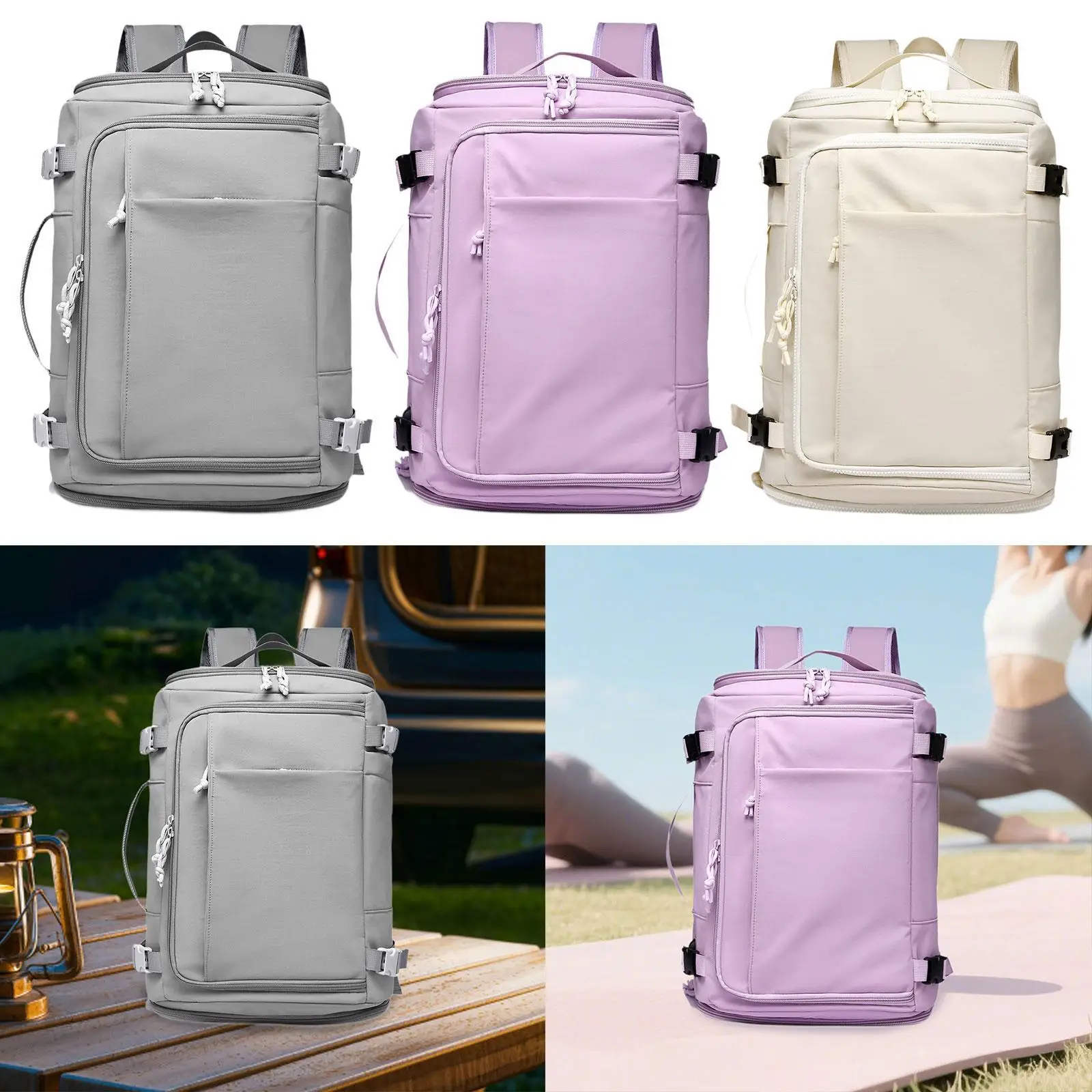 

Carry on Duffel Tote Sports Backpack with Dedicated Shoe Compartment for Hiking Business Fitness