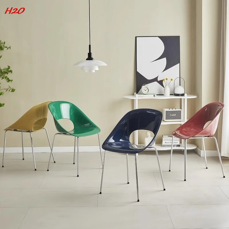 H2O Cream Style Dining Chair Home Makeup Chair Modern Simple Net Red Coffee Milk Tea Shop Back Chair Negotiation Chair Hot New