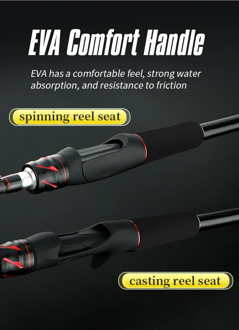 ROLLFISH Power M Spinning Casting Carbon Faser Köder Angelrute 1,8-2,7 M Süßwasser Salzwasser Bass Angelrute Schnelle wirkung – Detail 7