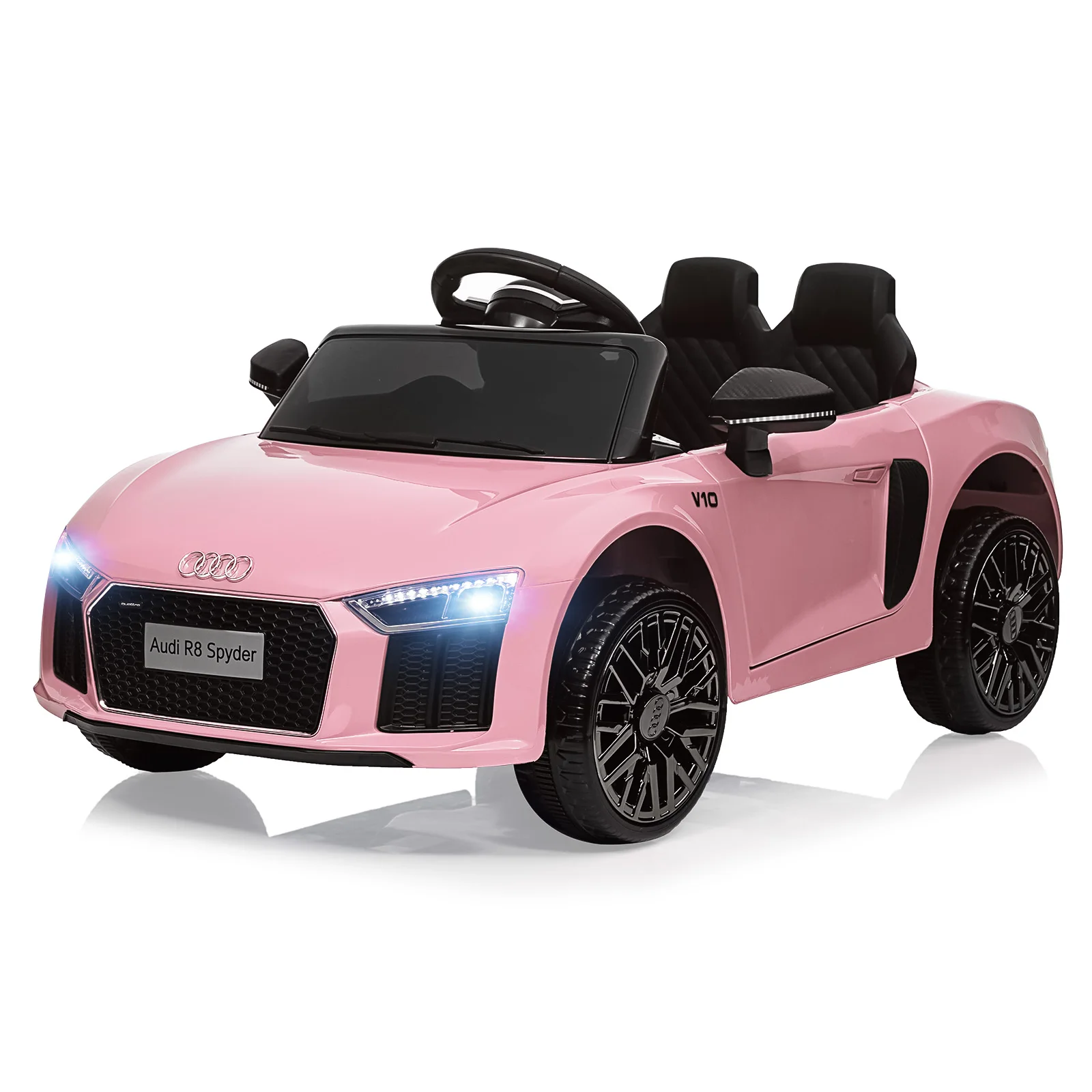 Coche de paseo para niños Audi 12V con licencia |   Coche eléctrico con mando a distancia para niños y niñas |   Diseño de 4 ruedas, faros LED