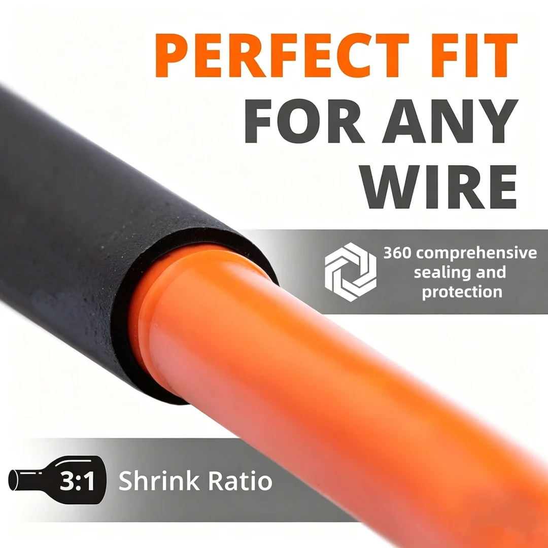 500 pieces of heat shrink tubing, colored heat shrink tubing, shrink wrap, shrink ratio 3:1, cable kit, durable insulation protection
