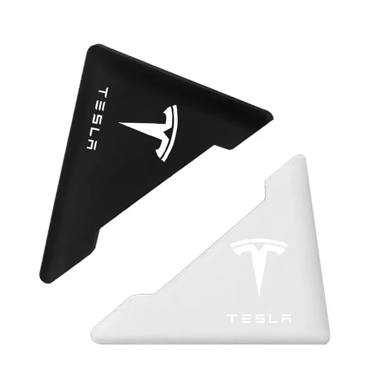 2Pcs Car Logo Door Angle Cover Bumper Crash Anti-Scratch Protector For Tesla Model 3 Model X S TM3 TMX Decal 2016-2020 Decals