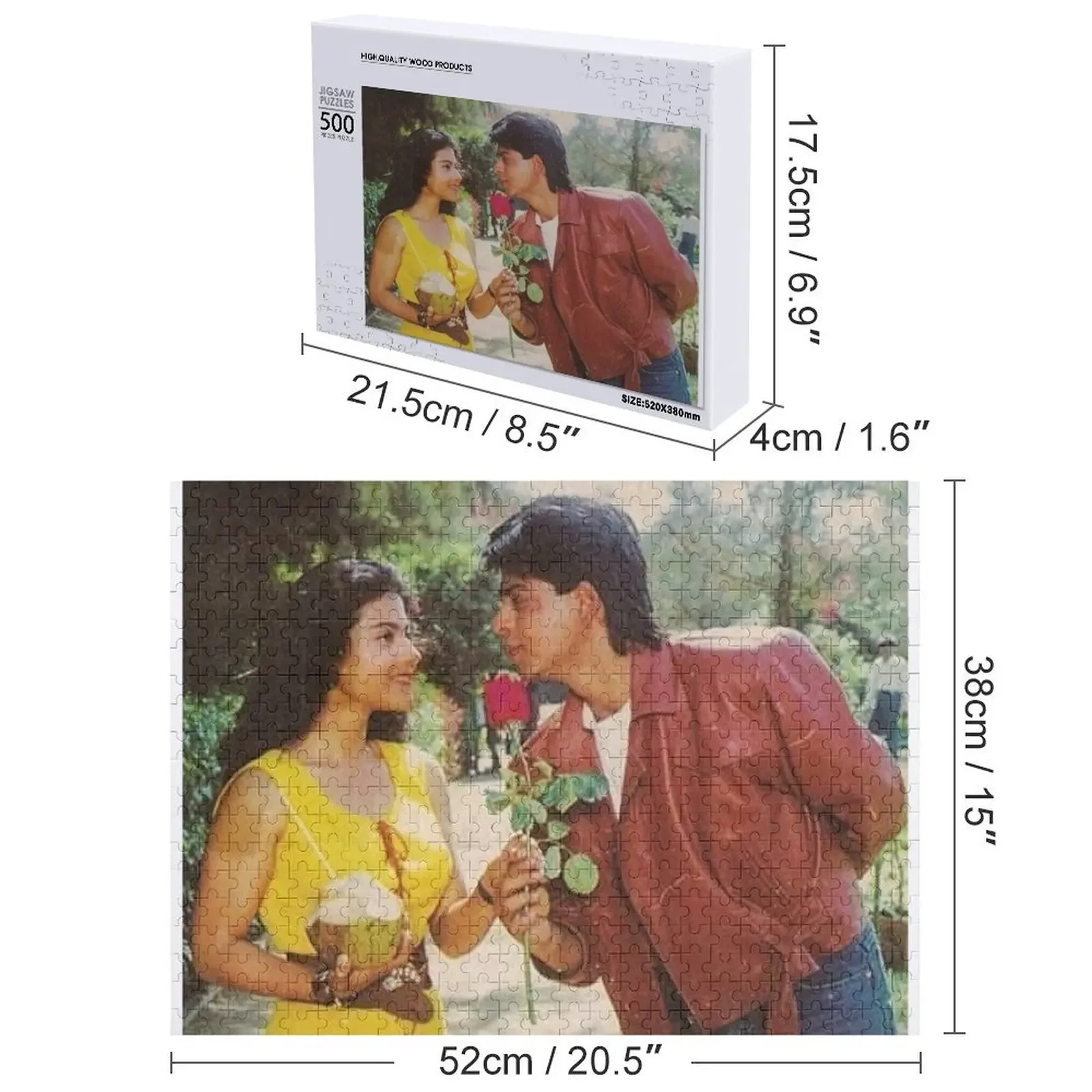shahrukh khan and girl Jigsaw Puzzle Wooden Name Custom Personalized Custom Puzzle
