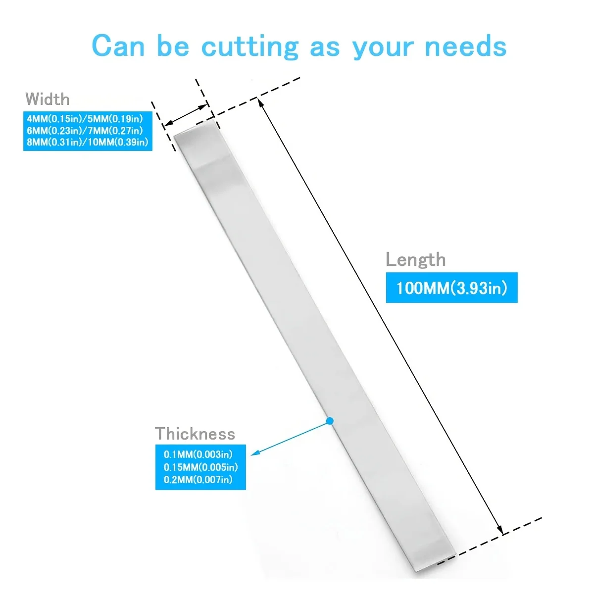 100pcs Suitable for High-Capacity Lithium, Nimh Battery Packs, As Well As for Spot Welding. 0.1, 0.15, 0.2mm