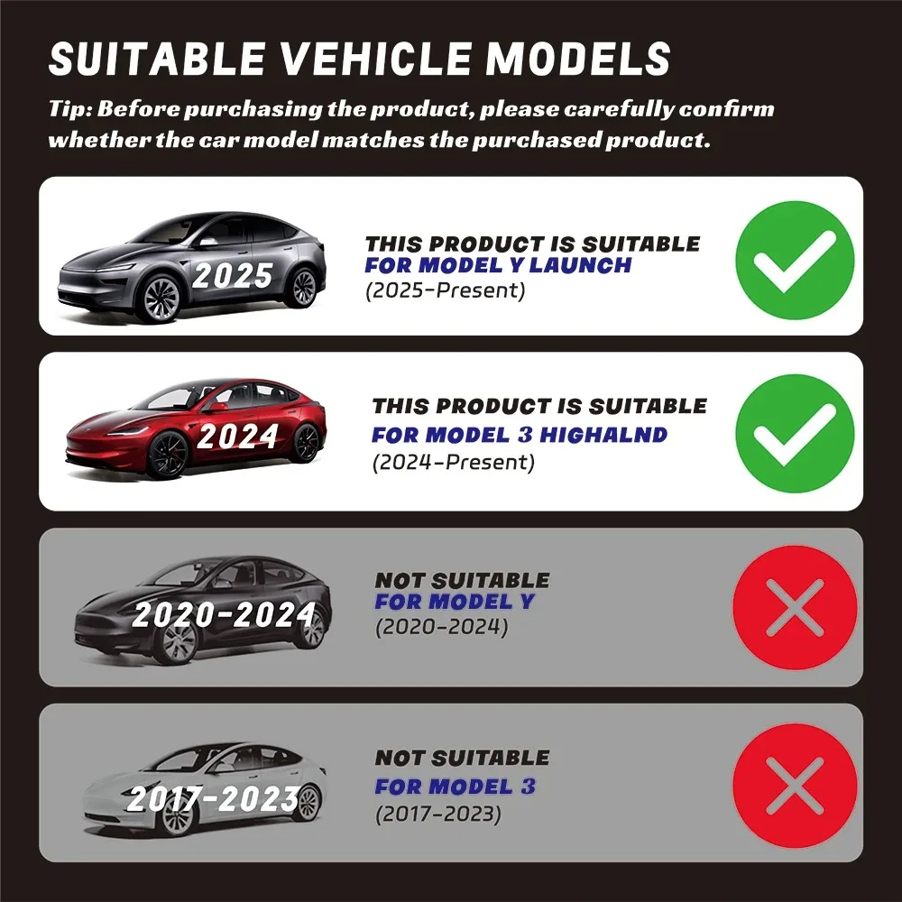 ل تسلا نموذج 3 هايلاند 2024 و نموذج Y إطلاق 2025 المغناطيسي حامل هاتف السيارة مكافحة هزة الاهتزاز برهان حامل ملحق