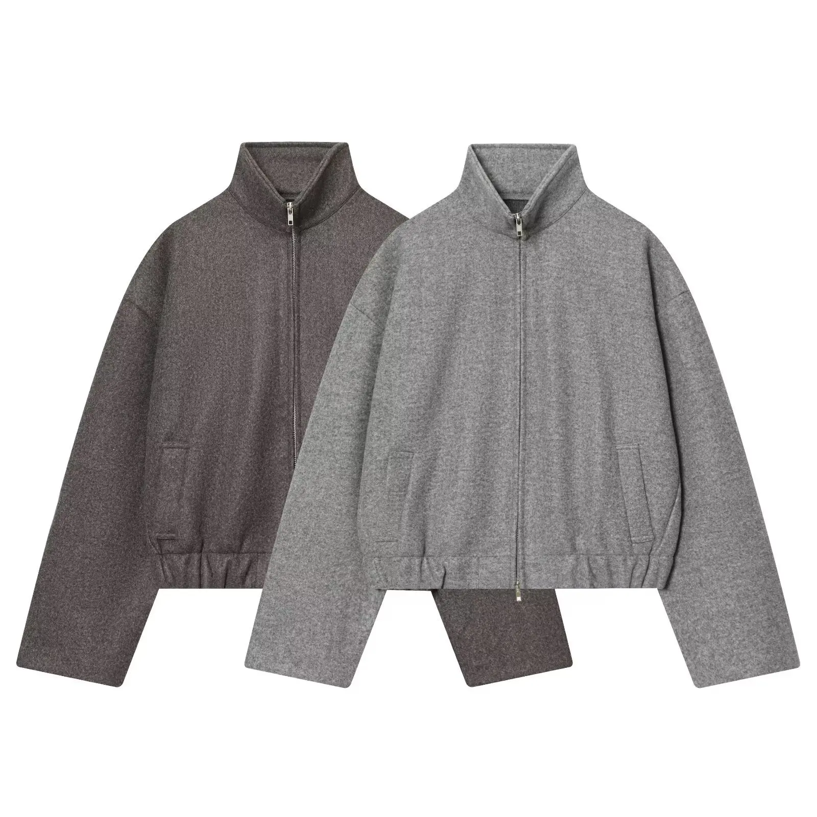 

Женская укороченная куртка в стиле ретро с воротником-стойкой и карманом, с длинными рукавами, приталенная на молнии, однотонная повседневная куртка, ранняя осень, женский топ