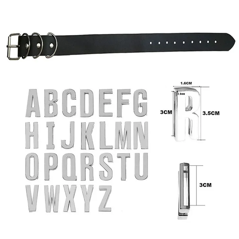 Black Goth Belt PU Customized Letters Choker Necklace Punk Sexy Men Women Personalized Collars Buckle Chocker Cosplay Jewelry - view 5