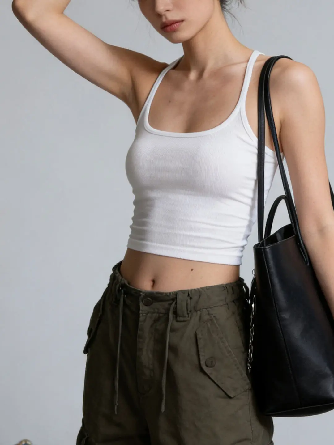 Women's Small Strap Vest Summer Outerwear Beautiful Back Bra Integrated Bottom Shirt Polyester Fiber U-neckline Regular Length