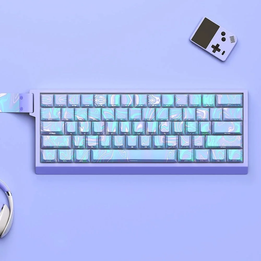 Keycap الجانب النقش شفافة المصنع الأصلي التسامي الحراري PBT متوافق مع لوحة المفاتيح/العمود المصفوفة الرئيسية