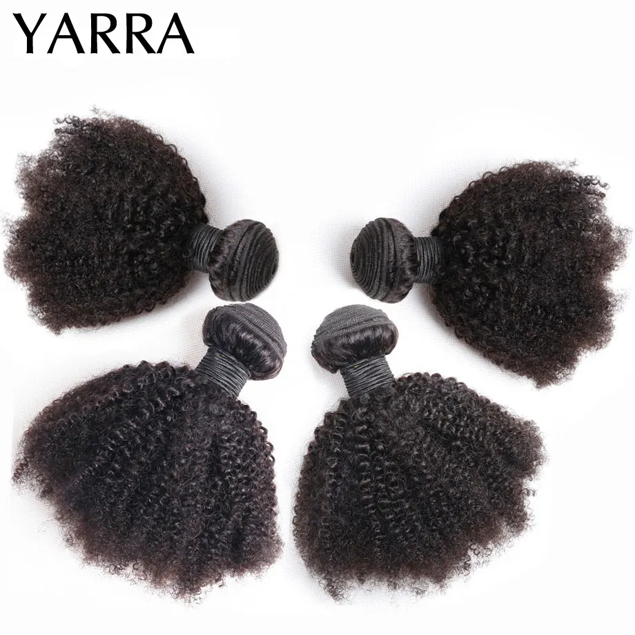 YARRA Brazilian Afro Kinky Curly Human Hair Bundles 4b 4c Afro Kinky Bulk Human Hair Weave Bundle Deal Hair Extensions Wholesale