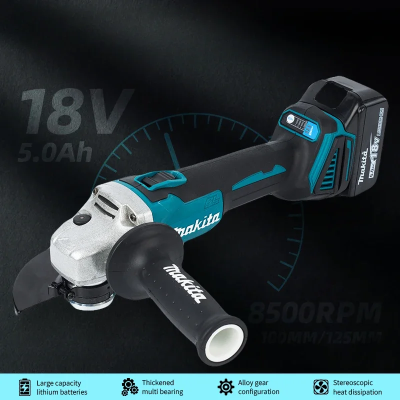 Makita DGA404 125mm 18V Grinder Grinder Tool Wireless Power Tools Electric Grinder Angle Grinder Brushless Sander Angle Cutt