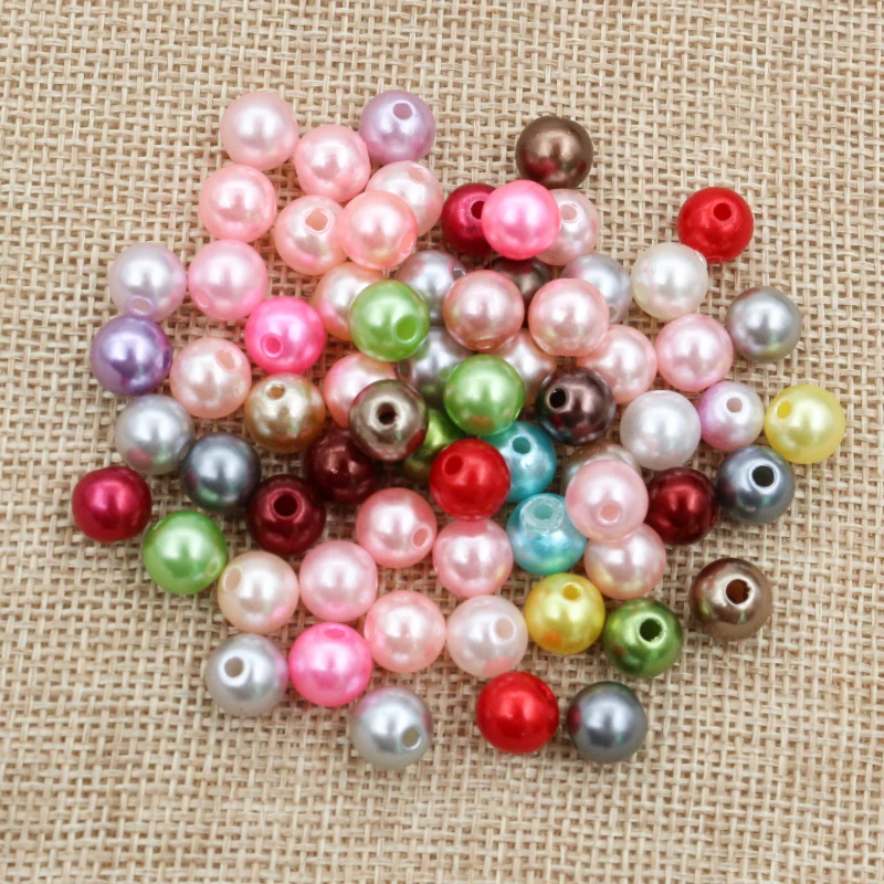 Hot Sale 5mm 8mm Mixed Color Fashion Bright Candy Color Acrylic Pears Spacer Loose DIY Bracelets & Necklaces Making