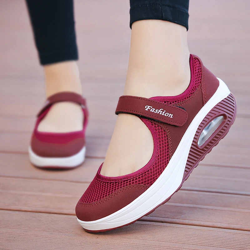Women's Walking Shoes Lightweight Mesh Breathable Fashion Casual Shoes Air Cushion Flat Shoes