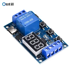 DC 1 Way LED Light Digital Time Delay Relay 5V 12V 24V Trigger Cycle Switch Timing Control Circuit Board 6-30V with Micro Type-C