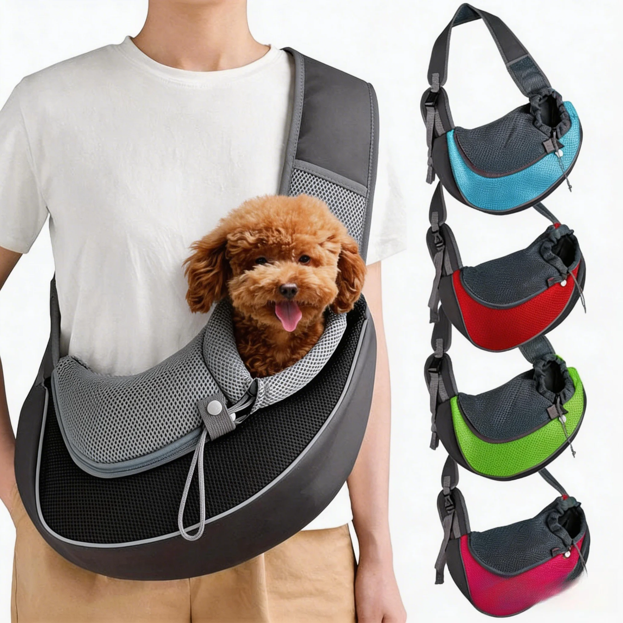 Travel Accessories Dog - ペット用キャリーバッグ、猫用、犬用、バックパック、旅行用トートバッグ、ショルダーバッグ、メッシュ素材、スリングバッグ、ペット用キャリーグッズ、クロスボディショルダーバッグ