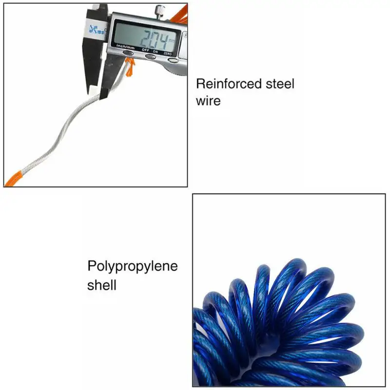 Cable de recordatorio de motocicleta de 120cm, recordatorio de seguridad para bicicleta, Scooter, seguridad antirrobo, cuerda de bloqueo de disco, seguridad para motocicleta