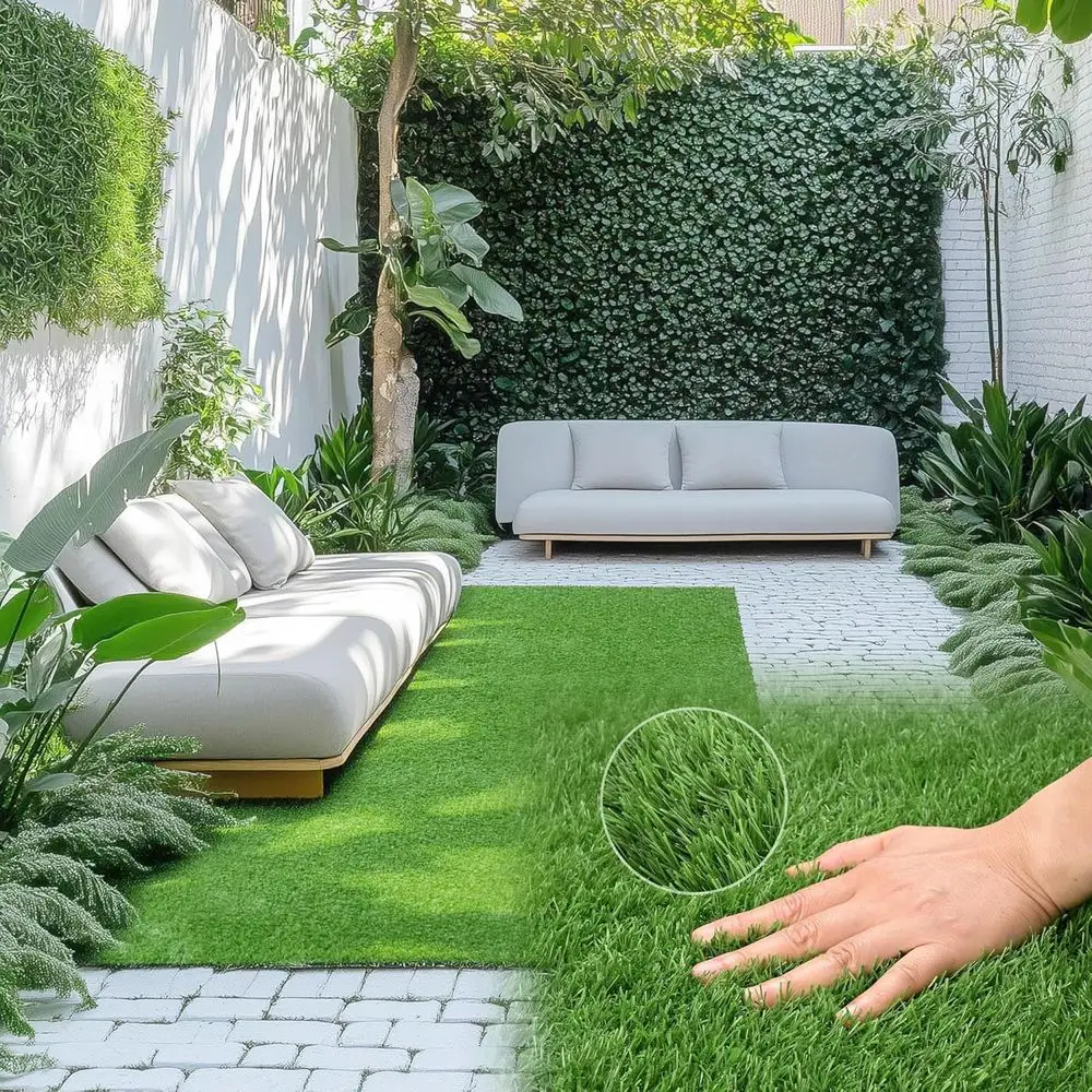 

60 Sq.ft Artificial Turf with Drainage for Pet Use Outdoors - 20'x3', 0.8 Pile Height