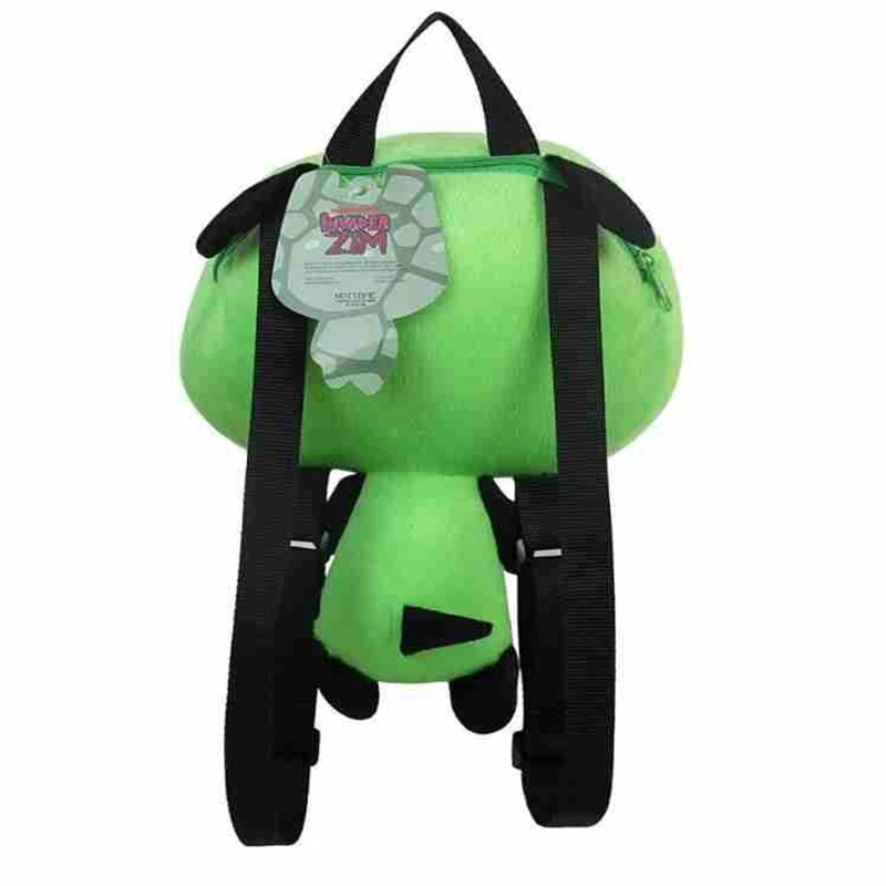 35 cm nouveau Alien Invader Zim3D yeux Robot Gir mignon sac à dos en peluche sac vert cadeau de noël fille garçon en peluche jouet