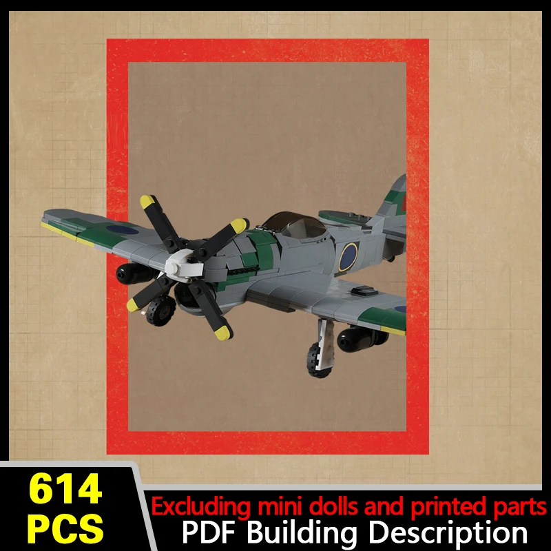 Mk.V Fighter Aircraft Model MOC Building Bricks War Equipment Modular Technology Gifts Holiday Assemble Children Toys Suit