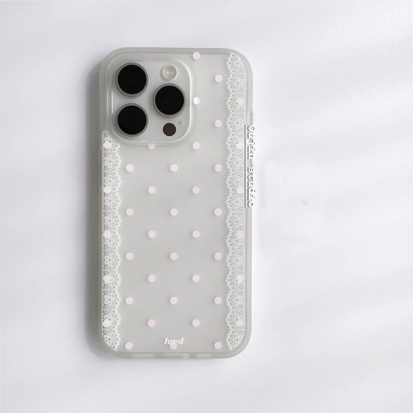 Ins Korean Polka Dots Lace Edge Phone Case For iPhone 17AIR 16 15 14 13 12 11 Pro MAX X XR XS 16e MINI 7 8 Plus Y2K Simple Cover - náhled 4