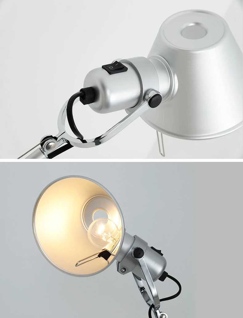 Silver Black Aluminum Floor Lamp E27 Bulb EU AU US Plug