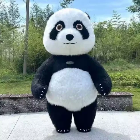 Blaues Lilo & Stitch Aufblasbares Kostüm Maskottchen 2m 2,6m Aufblasbarer Panda & Eisbär Anzug für Halloween-Gehaufführungen