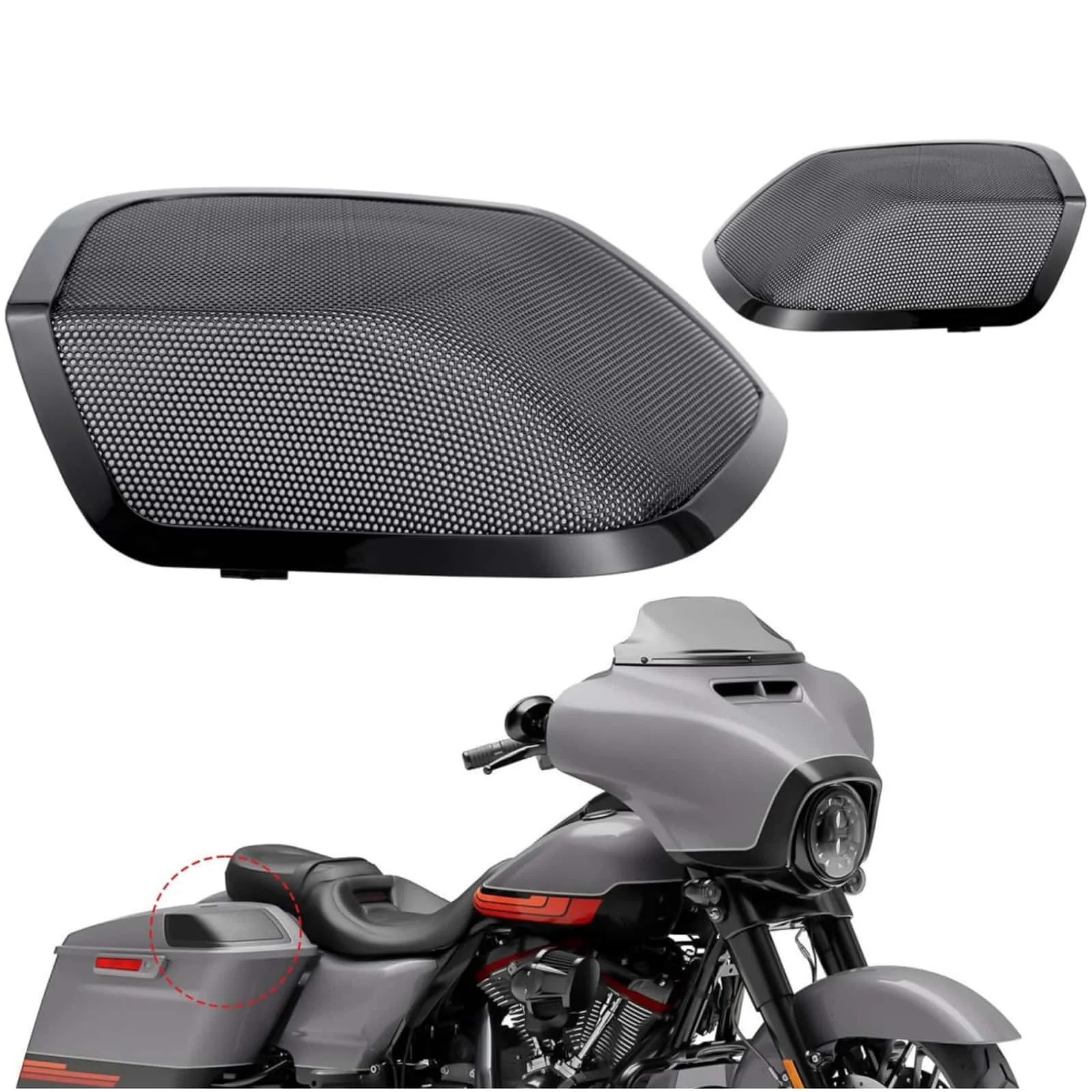 

Motorcycle 5"x7" Saddlebag Lid rill Cover Lower Vented Fairing For Harley Touring FLHR FLHR Electra Street Road Glide 2014-2022
