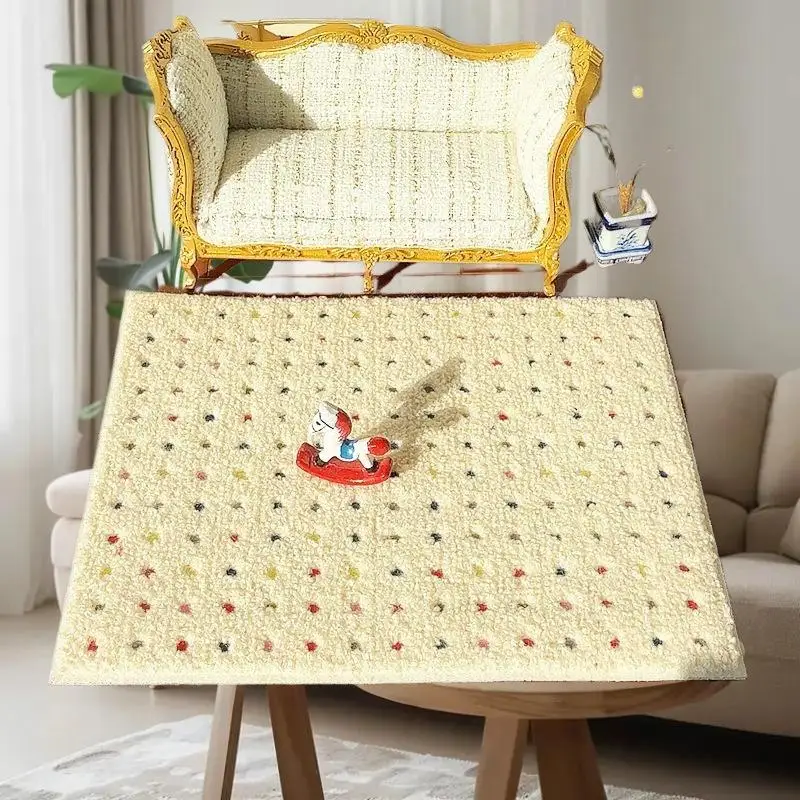 1: 12 Dollhouse Miniature Plush Rug Set, Model Photography Prop, Kid's Pretend Play Toys, Doll House Tiny Decor Presents