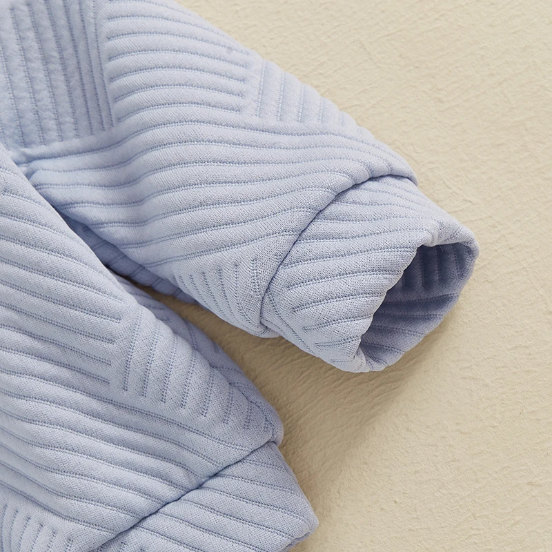 SUNSIOM, весенне-осенний наряд для мальчиков 0-3 лет, пуловер на молнии с длинными рукавами и лацканами, топы, однотонные брюки, повседневные комплекты