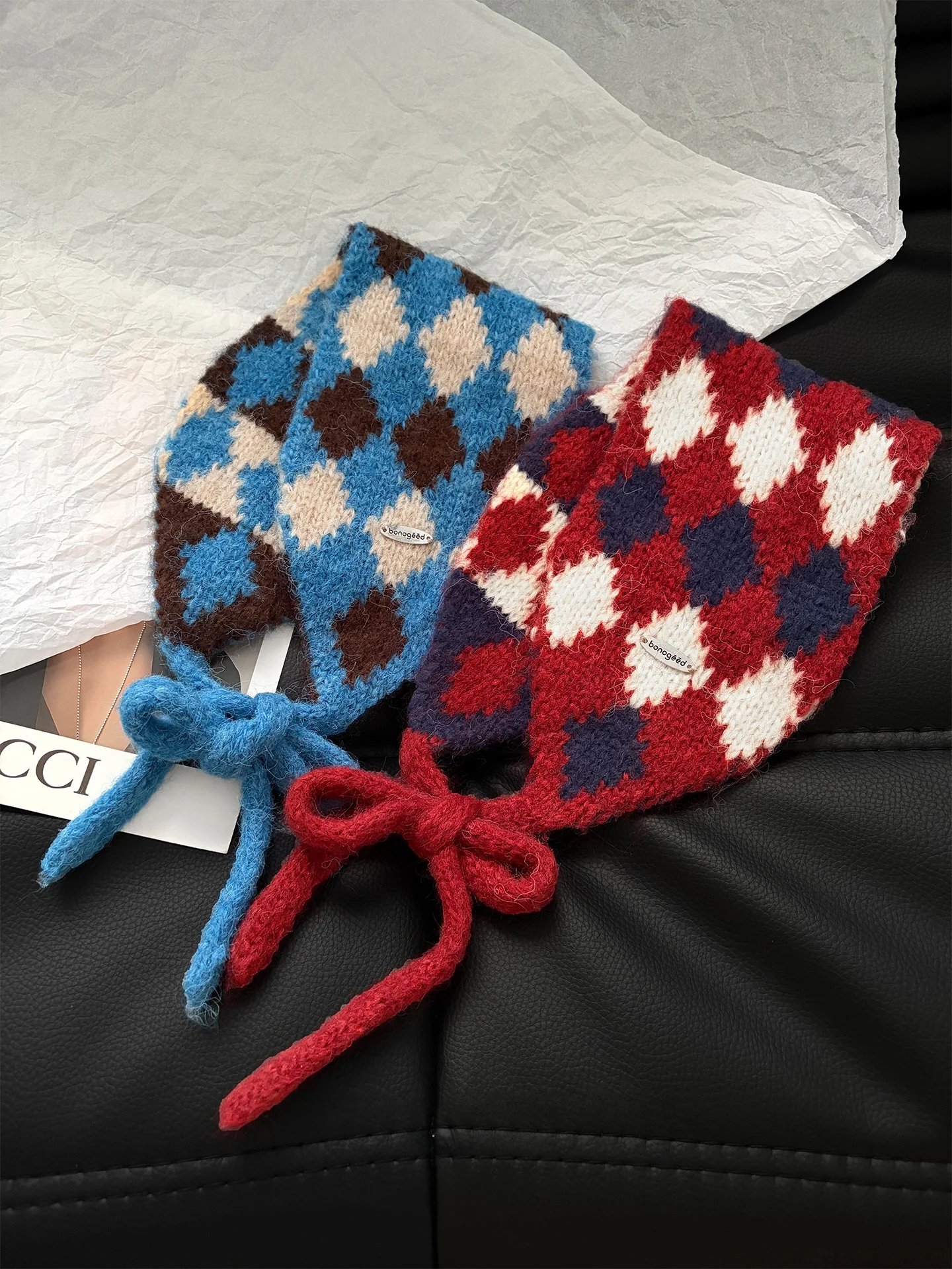 retro-fair-isle-diamond-pattern-knitted-ear-muffs-women's-autumn-winter-warm-cold-proof-ear-protection-couples-ear-covers