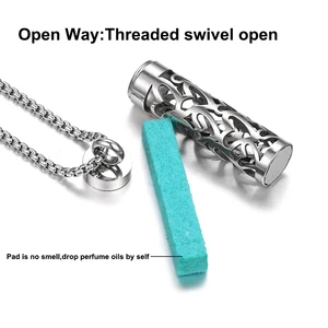 Essential oil diffuser necklace, stainless steel, open medallion, necklace scent, jewelry aromatherapy, new 10 Main Sales Diffus necklace - №5