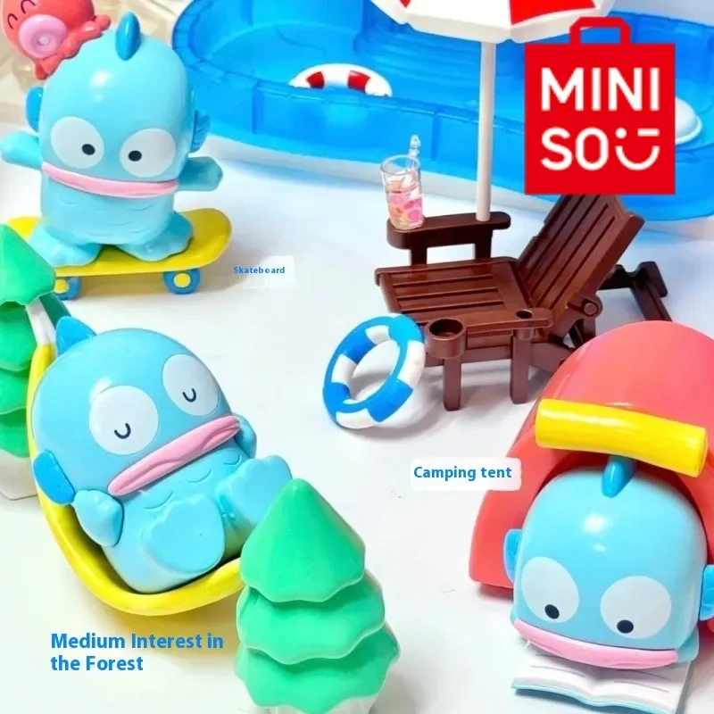 

Подлинная серия Miniso Sanrio Hangyodon Extreme для улицы, мультяшная модель, милый набор для гаража, орнамент, наружная игрушка, подарок на день рождения