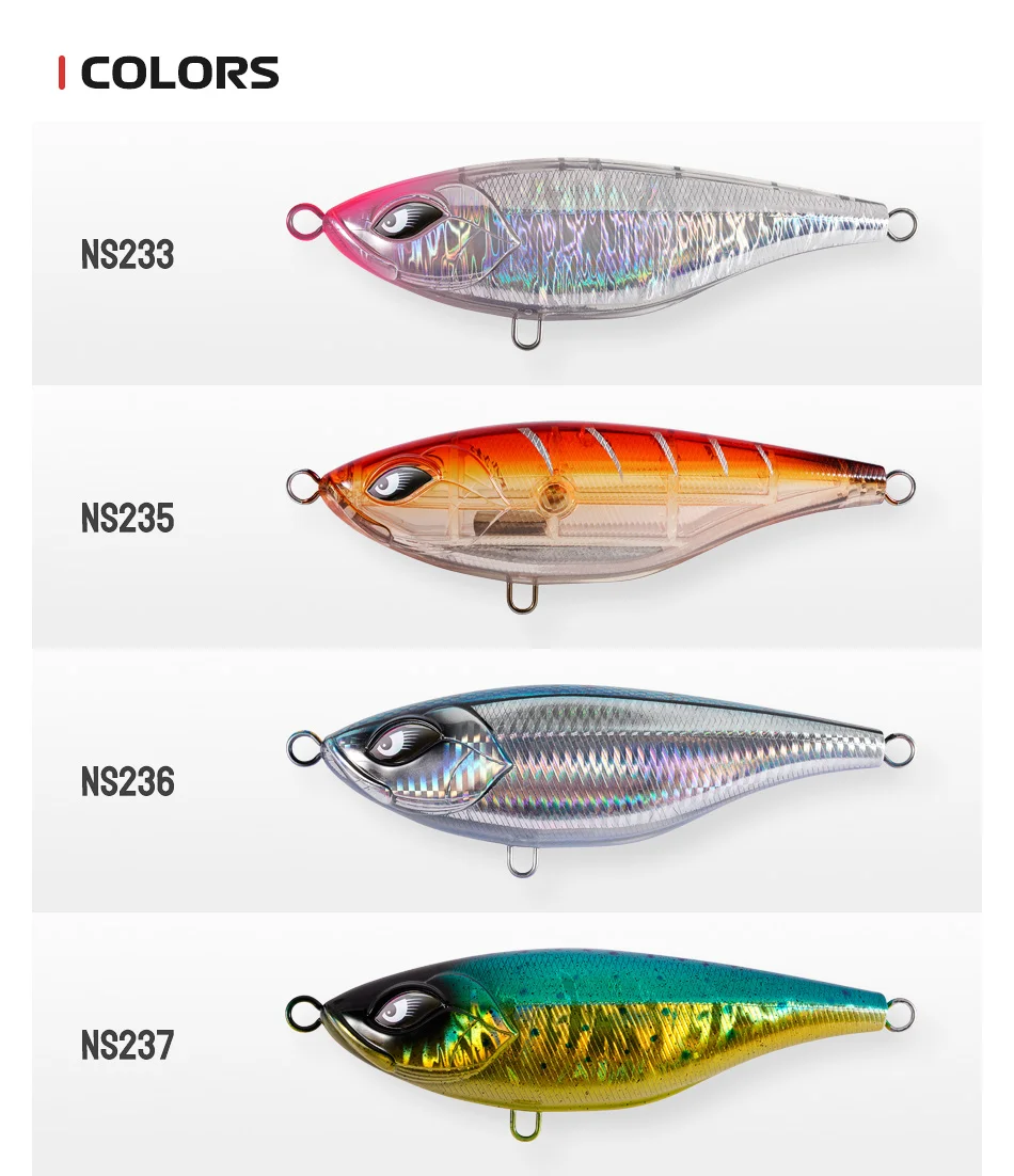 NOEBY Schwer Sinkender Stickbait-Köder 155mm 109g Jerking-Action GT Thunfisch Big Game Offshore Salzwasser Hartköder – Detail 9
