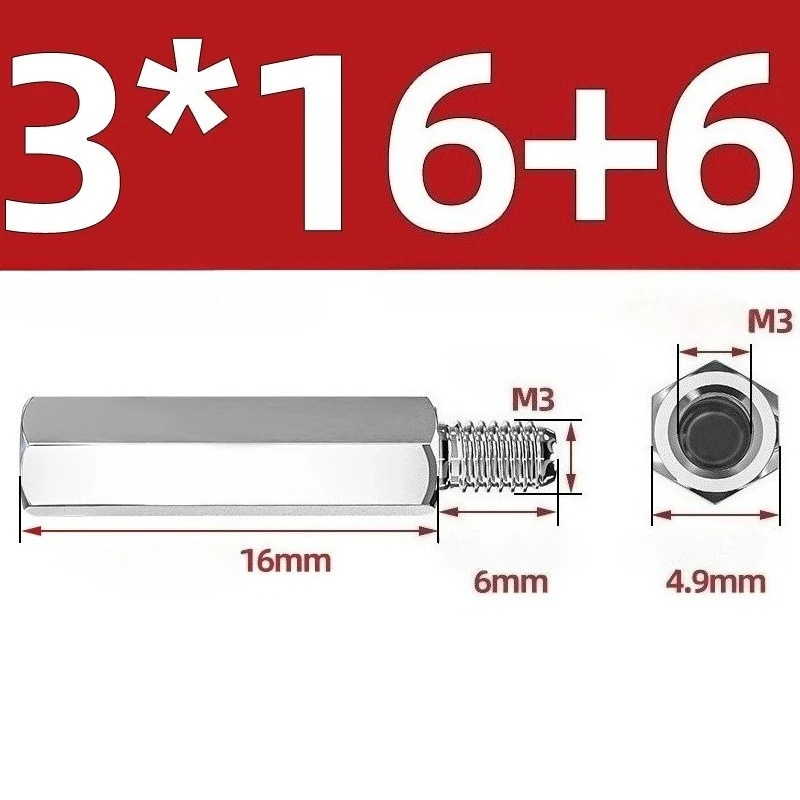 10 قطعة M2.5 M3 M4 304 الفولاذ المقاوم للصدأ المواجهة PCB دعم الذكور إلى الإناث عرافة مجلس تباعد المسمار العمود أعمدة الفواصل الترباس #5
