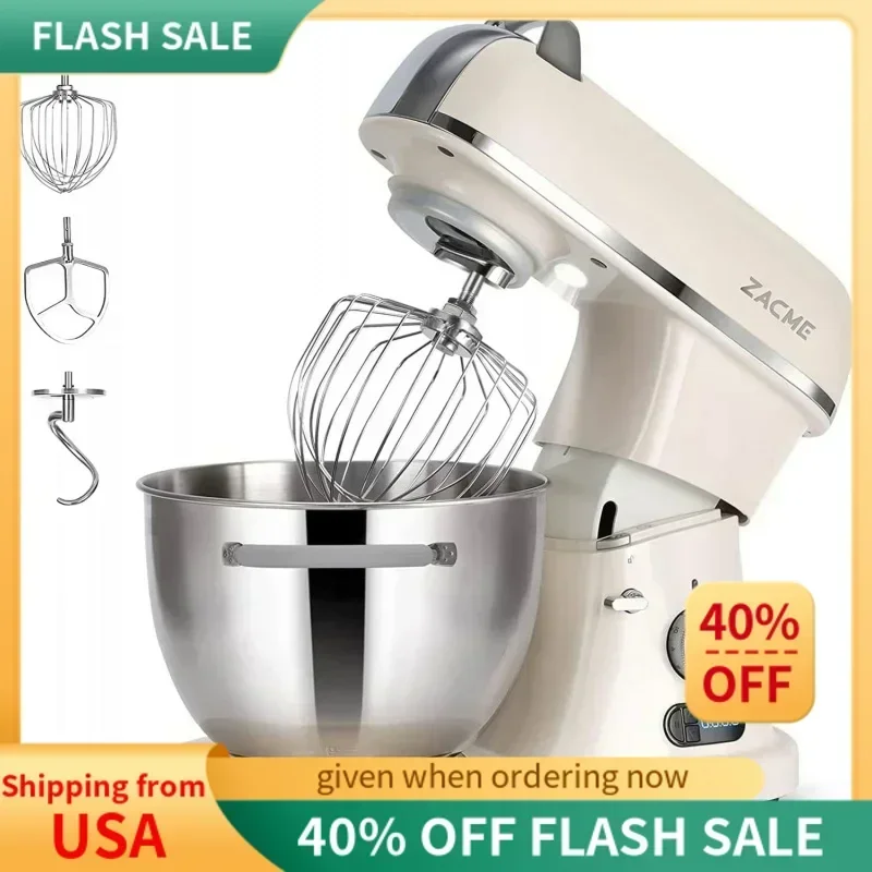 Qw8.4qt commercial stand mixer; 800wkitchen electric metal food mixer with stainless steel 8L bowl,dough hook,whisk and beater