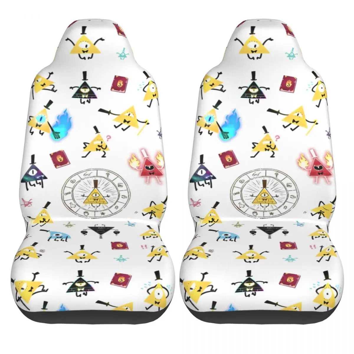 

Чехлы на автомобильные сиденья Gravity Falls Kawaii, автомобильные чехлы на сиденья, полиэстер, гибкий чехол из двух частей
